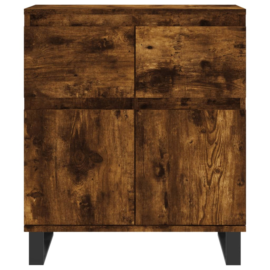 Dressoir 60X35X70 Cm Bewerkt Hout Kleurig Gerookt eiken
