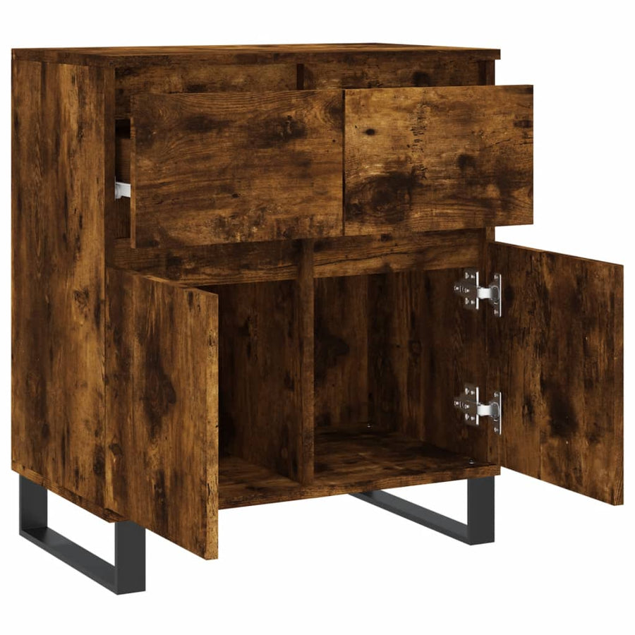 Dressoir 60X35X70 Cm Bewerkt Hout Kleurig Gerookt eiken