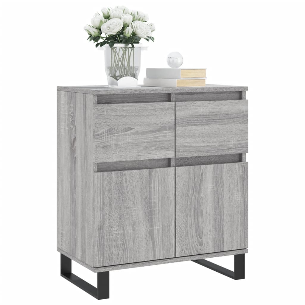 Dressoir 60x35x70 cm bewerkt hout grijs sonoma eikenkleurig