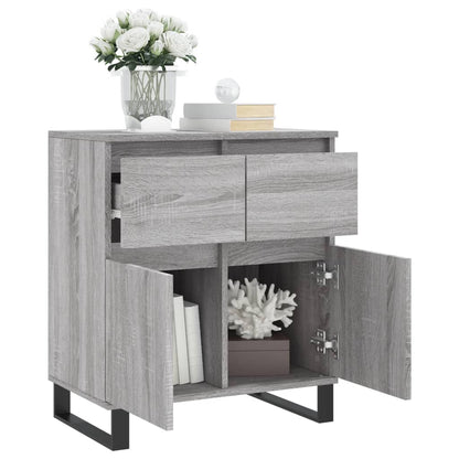 Dressoir 60x35x70 cm bewerkt hout grijs sonoma eikenkleurig