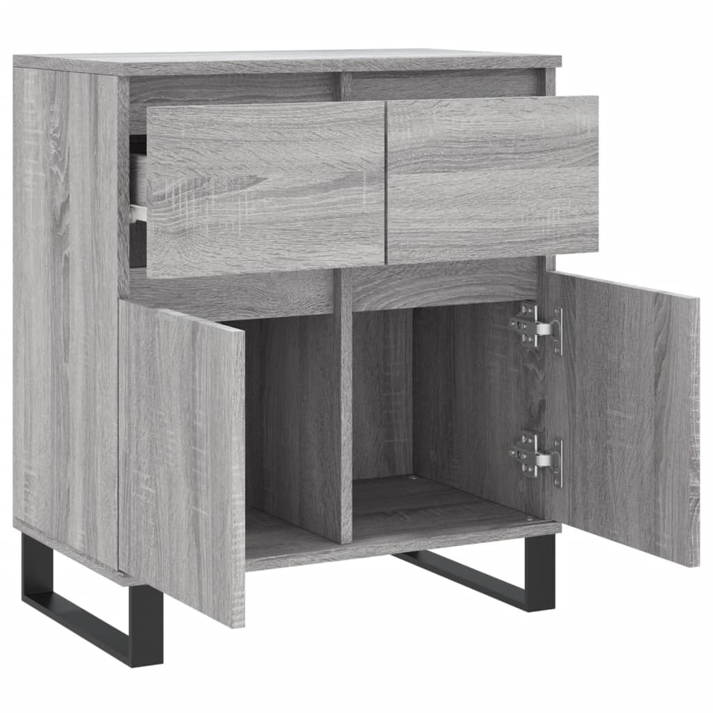 Dressoir 60x35x70 cm bewerkt hout grijs sonoma eikenkleurig