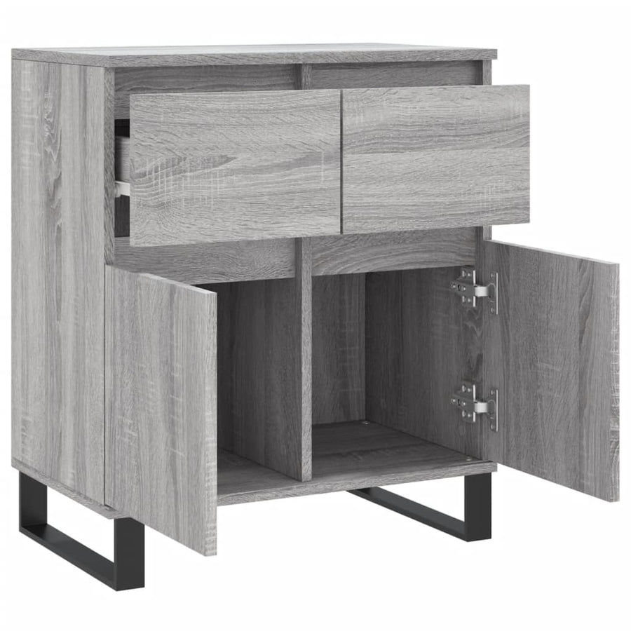 Dressoir 60x35x70 cm bewerkt hout grijs sonoma eikenkleurig