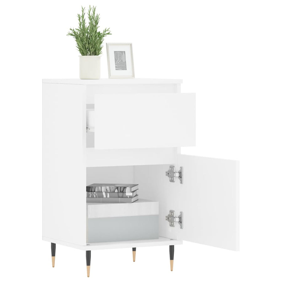 Dressoir 40X35X70 Cm Bewerkt Hout 1 Wit
