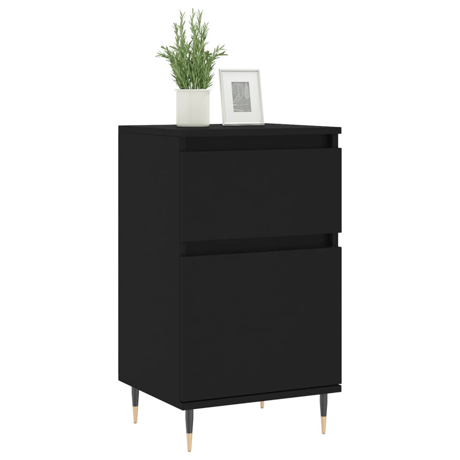 Dressoirs 2 St 40X35X70 Cm Bewerkt Hout Zwart