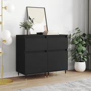 Sideboards 2 pcs 40x35x70 cm engineered wood black