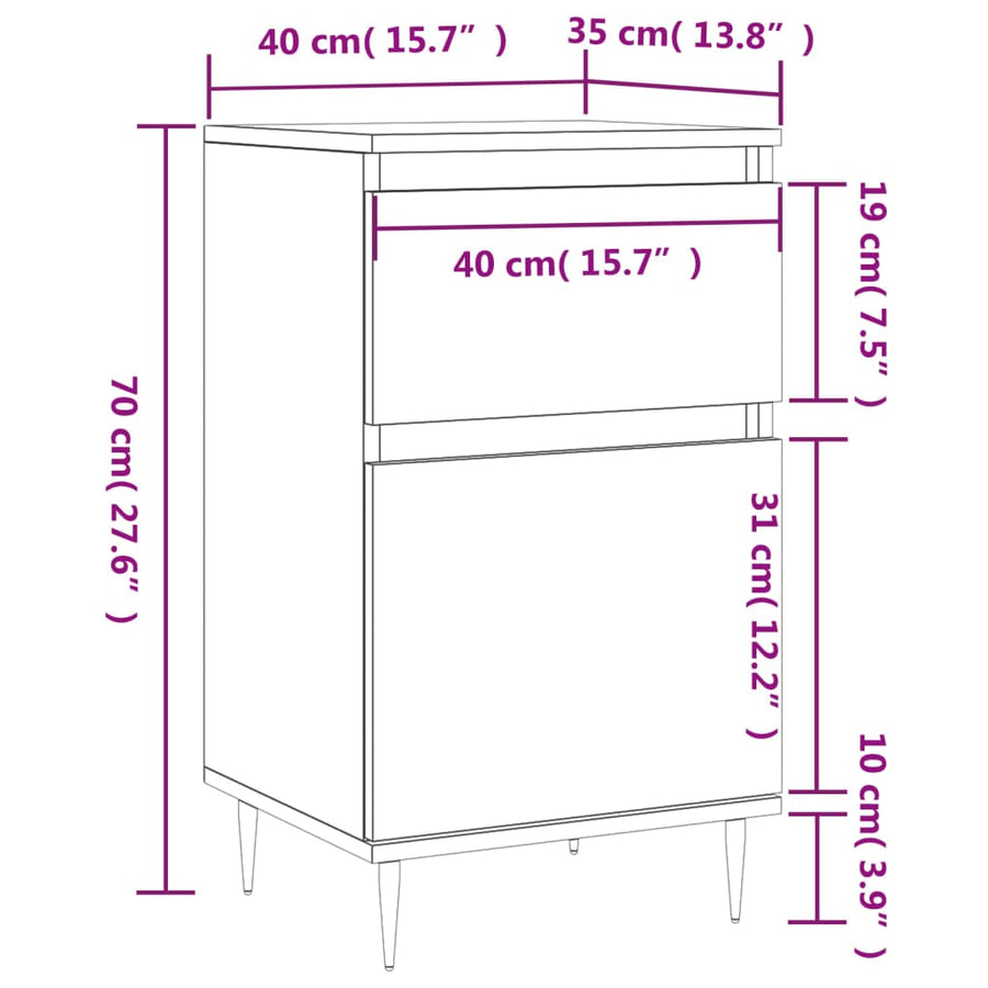 Dressoir 40X35X70 Cm Bewerkt Hout 1 Betongrijs