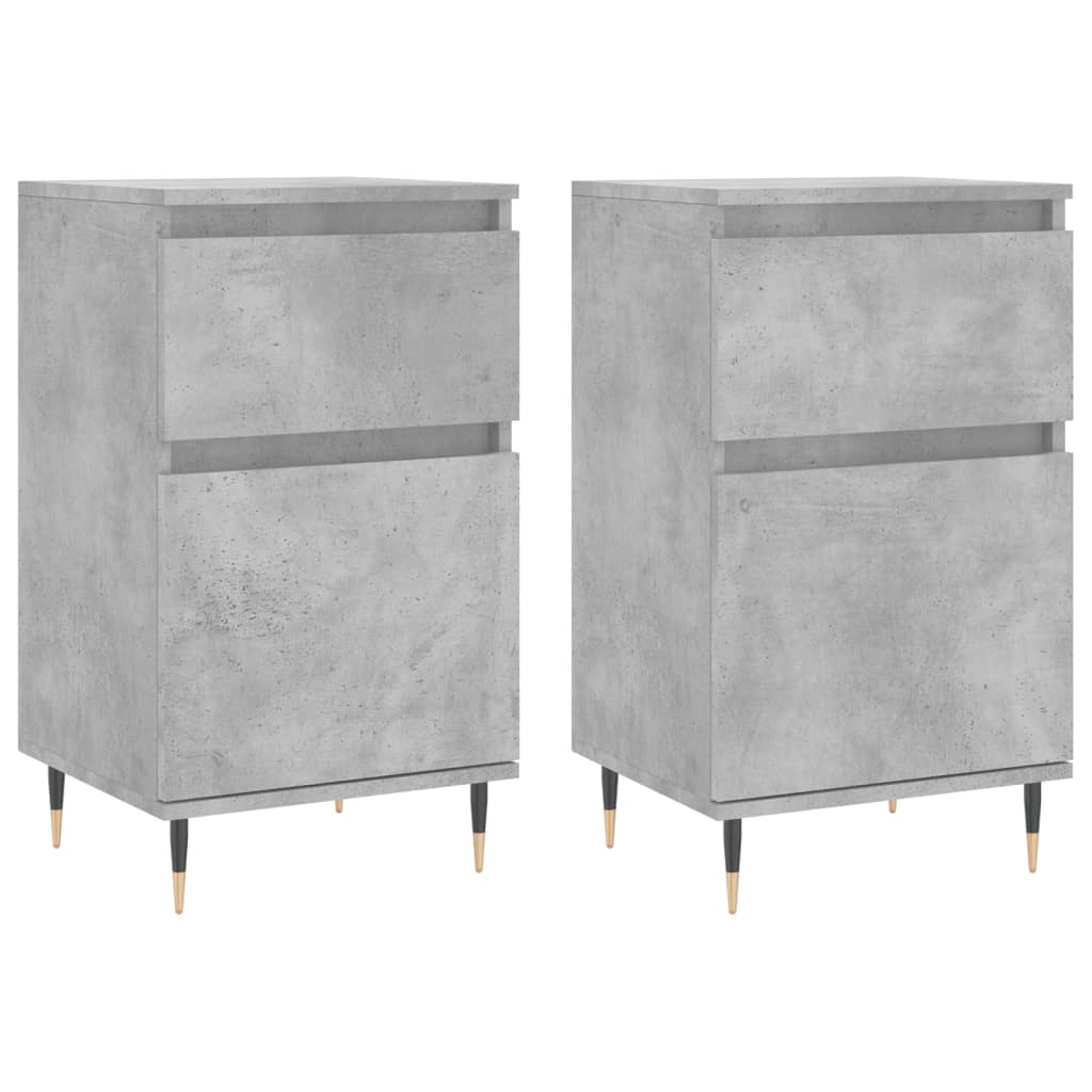 Dressoirs 2 St 40X35X70 Cm Bewerkt Hout Betongrijs