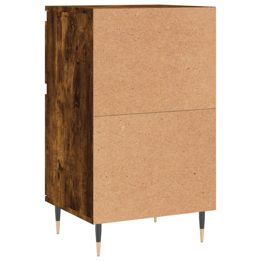 Dressoir 40X35X70 Cm Bewerkt Hout Gerookt Eikenkleurig