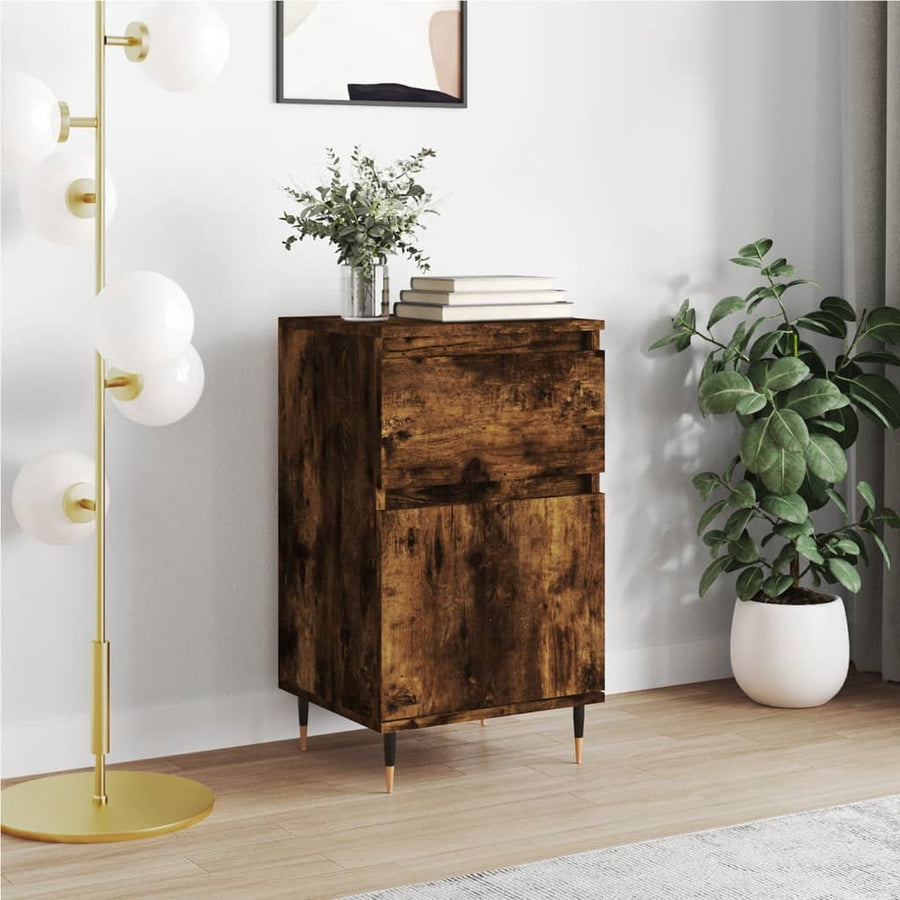 Dressoir 40X35X70 Cm Bewerkt Hout Gerookt Eikenkleurig