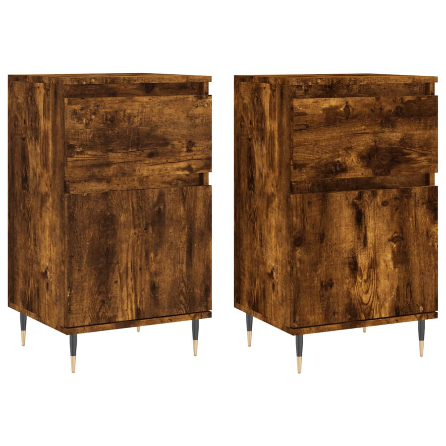 Dressoirs 2 St 40X35X70 Cm Bewerkt Hout Gerookt Eikenkleurig