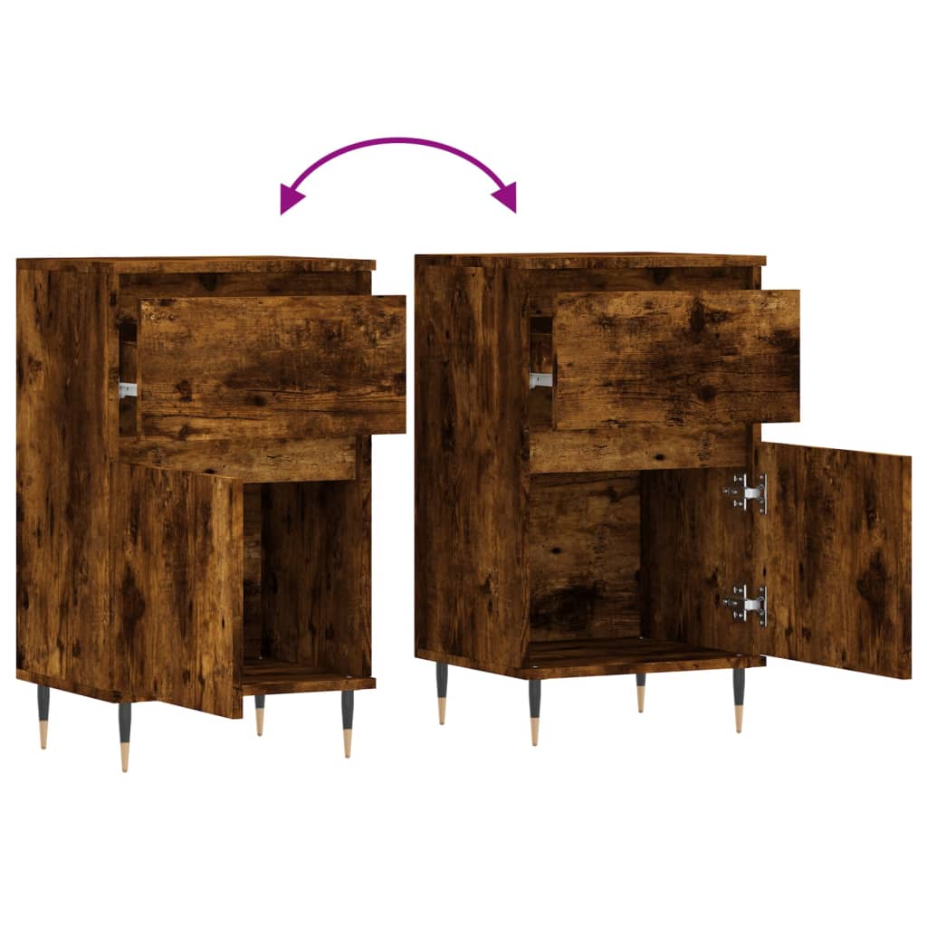 Dressoirs 2 St 40X35X70 Cm Bewerkt Hout Gerookt Eikenkleurig