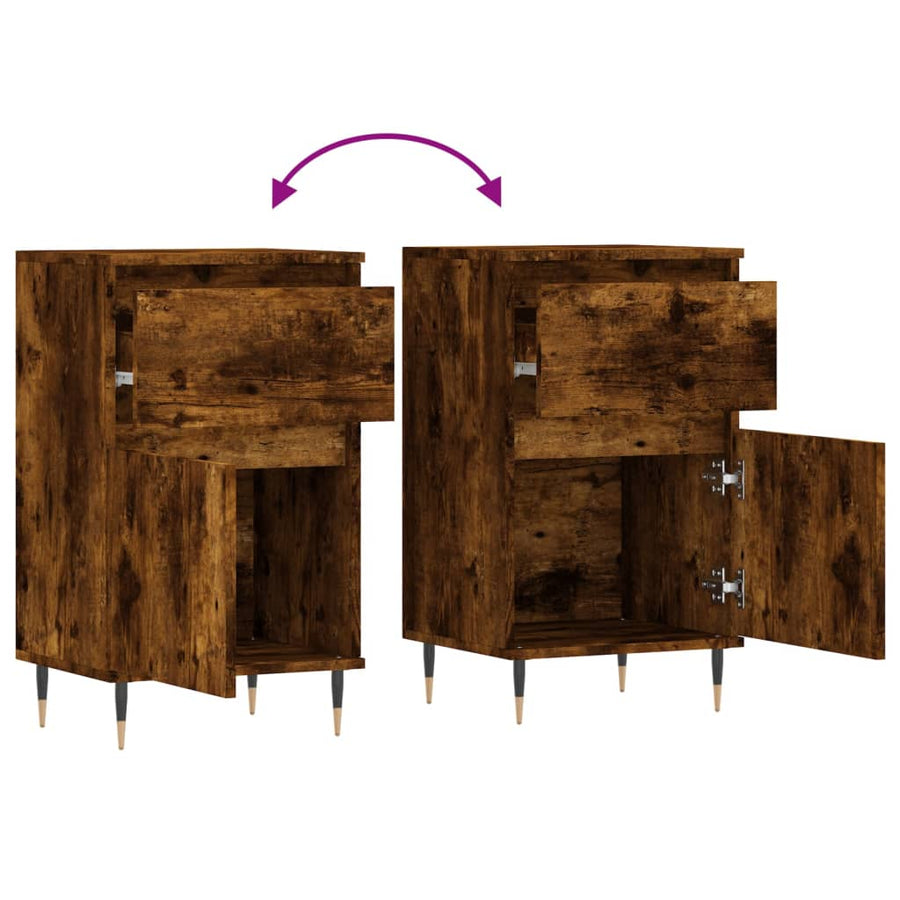 Dressoirs 2 St 40X35X70 Cm Bewerkt Hout Gerookt Eikenkleurig