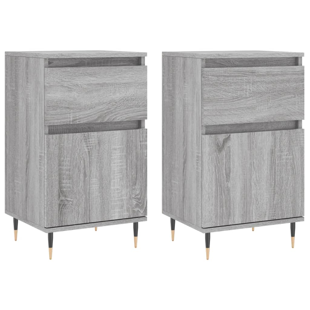 Dressoirs 2 St 40X35X70 Cm Bewerkt Hout Grijs Sonoma