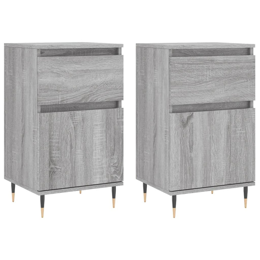 Dressoirs 2 St 40X35X70 Cm Bewerkt Hout Grijs Sonoma