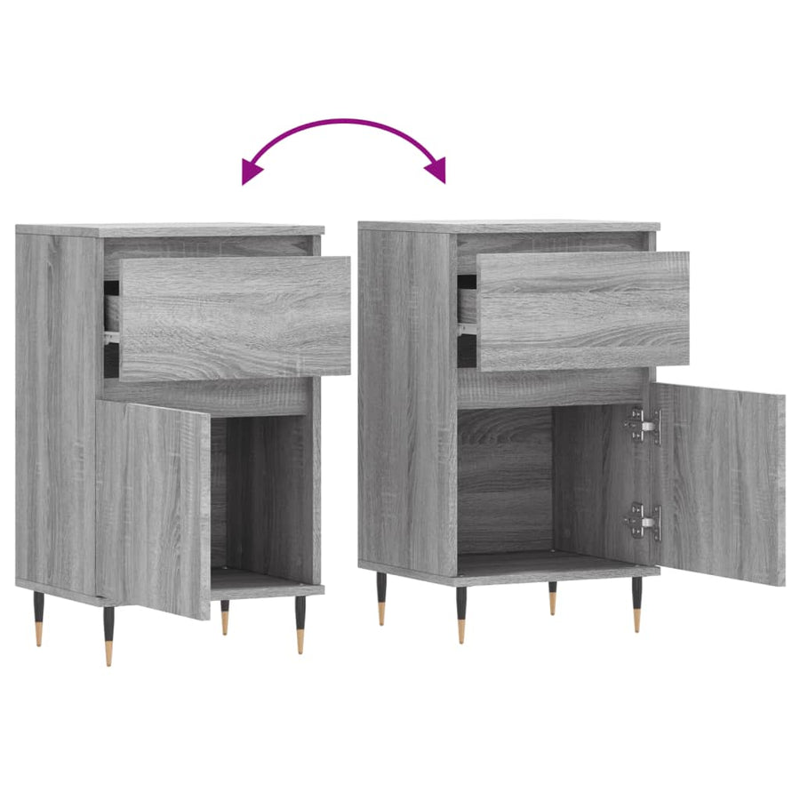Dressoirs 2 St 40X35X70 Cm Bewerkt Hout Grijs Sonoma