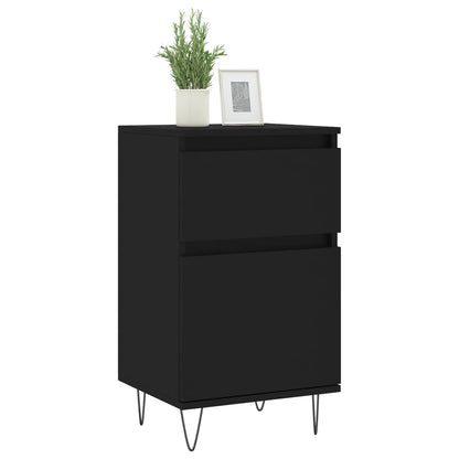 Dressoirs 2 St 40X35X70 Cm Bewerkt Hout Zwart