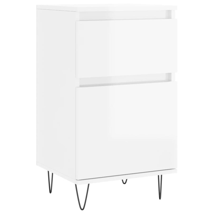 Dressoirs 2 St 40X35X70 Cm Bewerkt Hout Hoogglans Wit