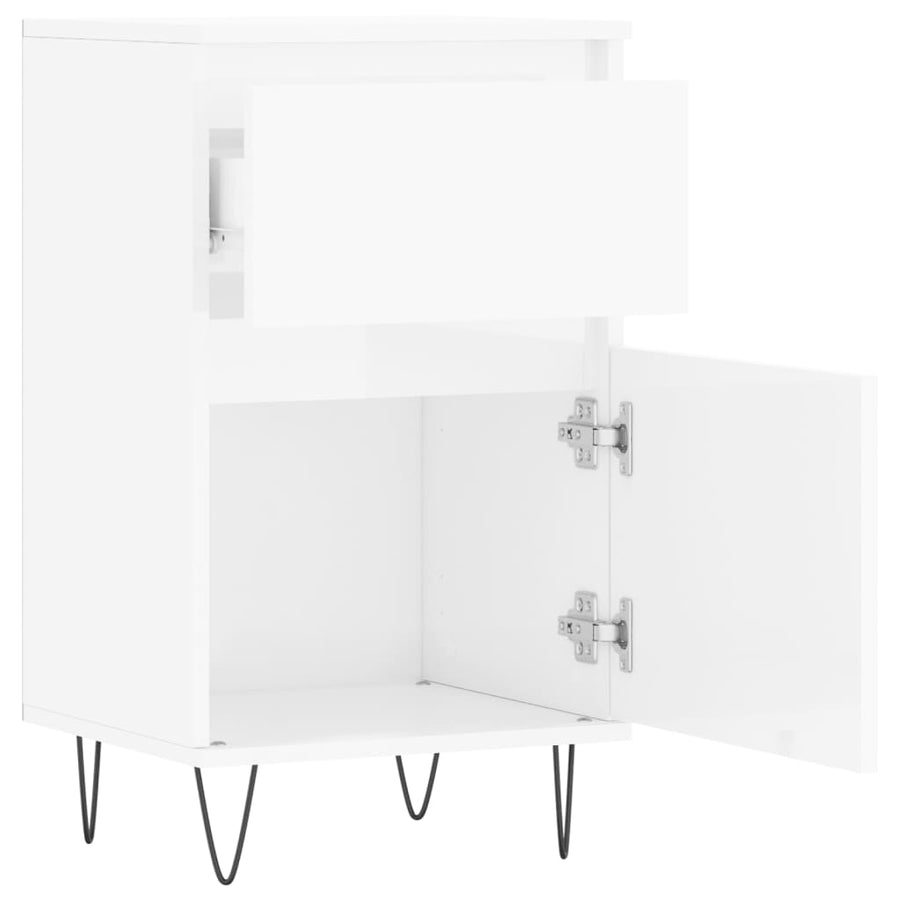 Dressoirs 2 St 40X35X70 Cm Bewerkt Hout Hoogglans Wit