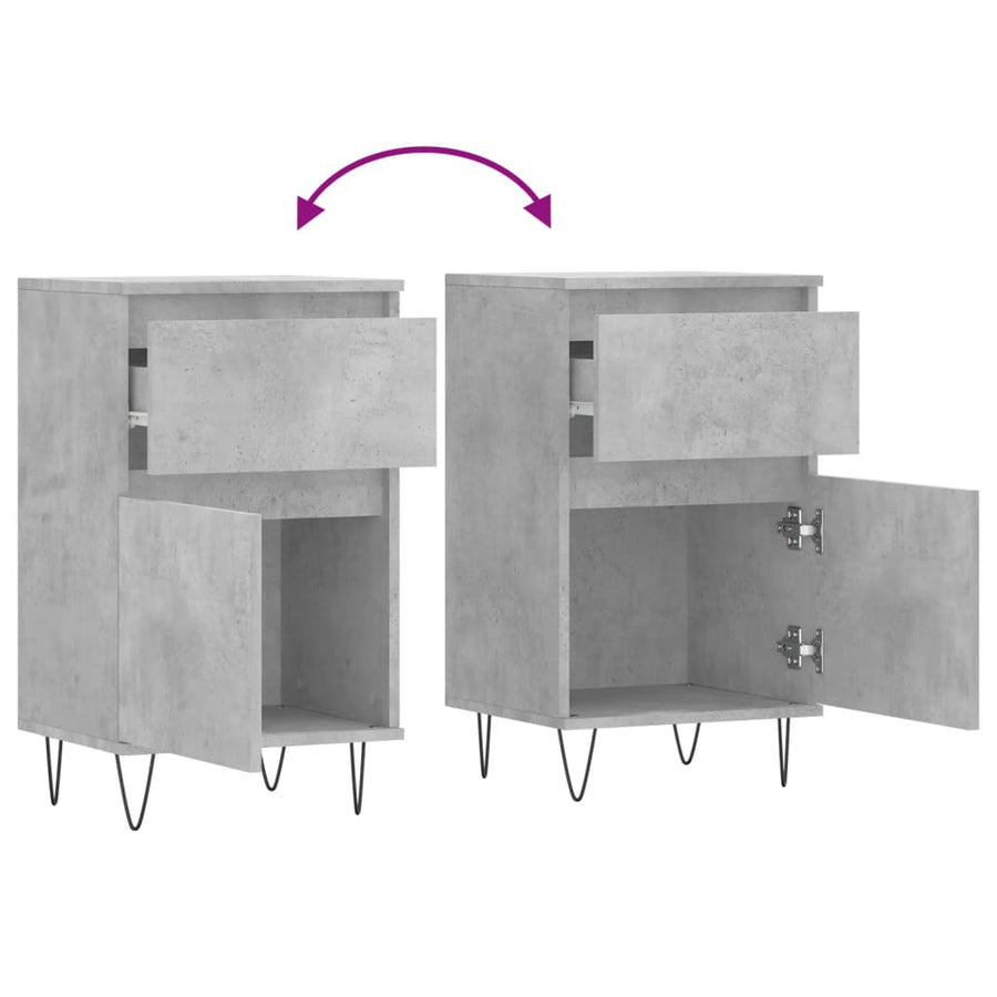 Dressoir 40X35X70 Cm Bewerkt Hout Betongrijs