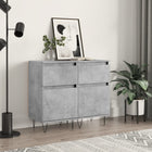 Sideboards 2 pcs 40x35x70 cm treated wood concrete grey