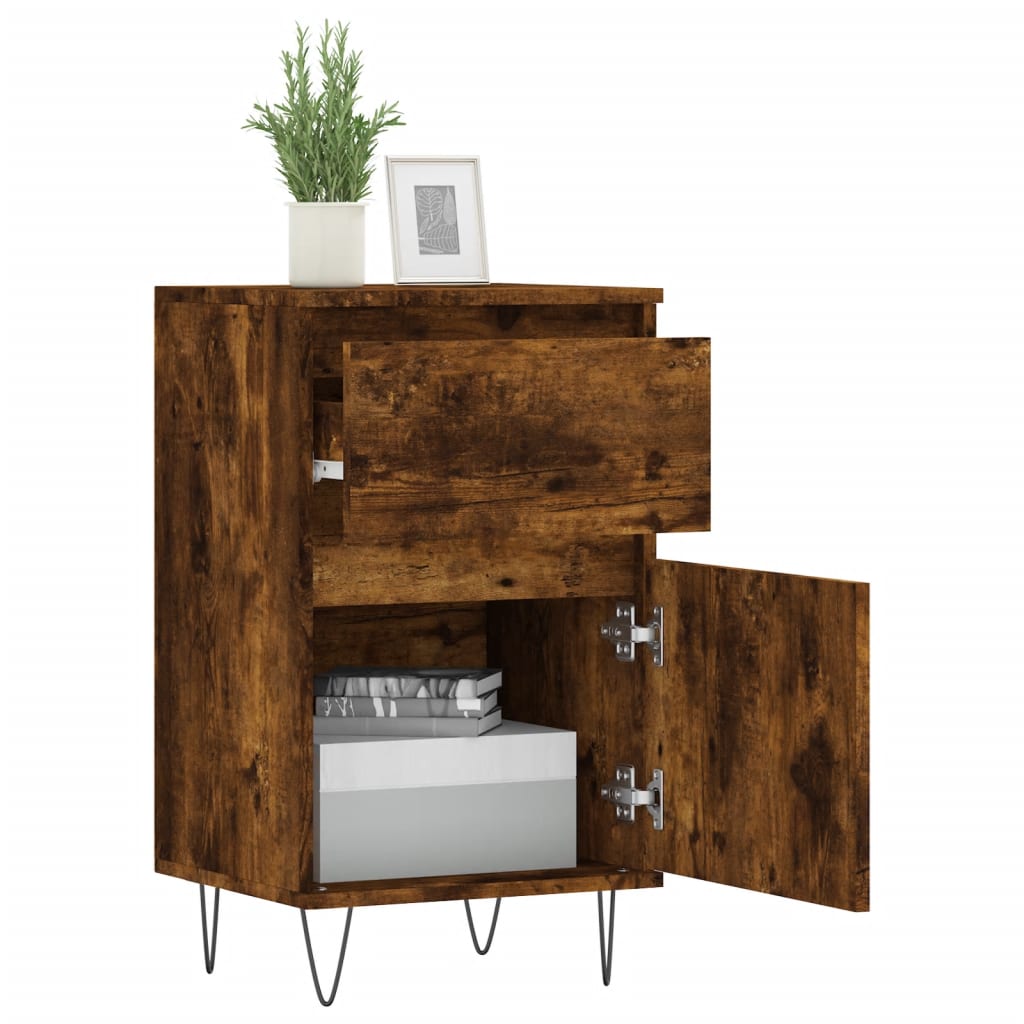 Dressoir 40X35X70 Cm Bewerkt Hout Kleurig 1 Gerookt eiken