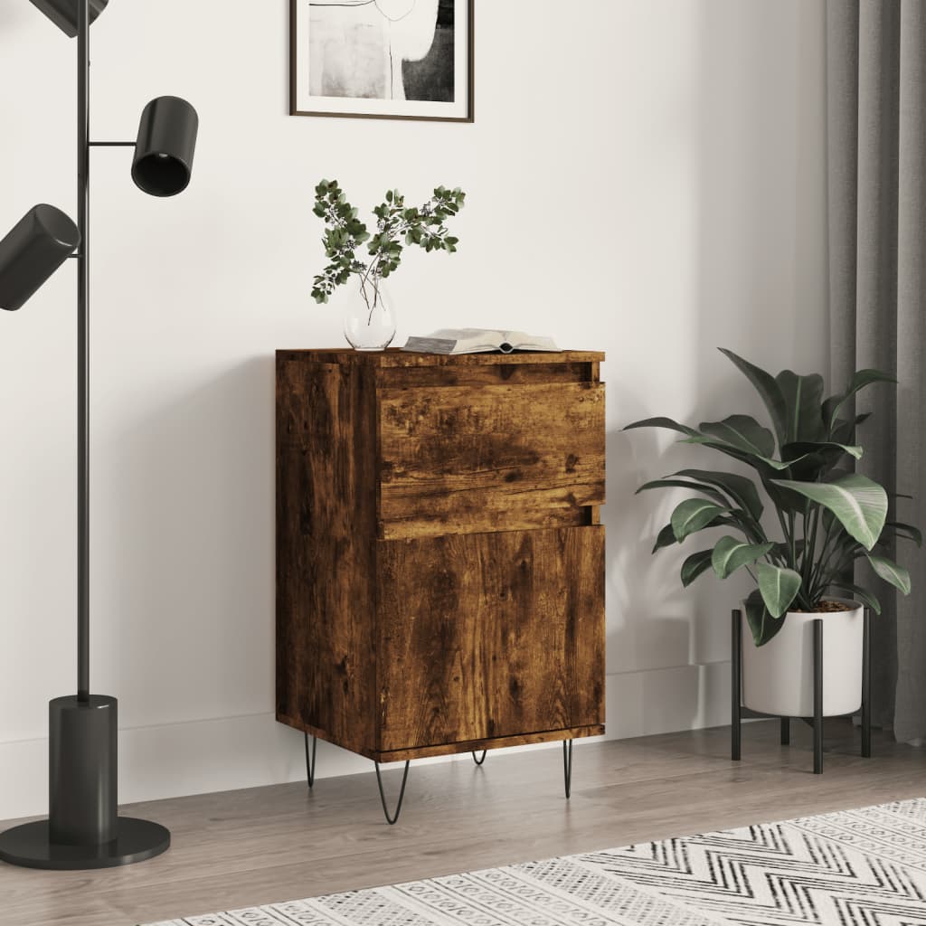 Dressoir 40X35X70 Cm Bewerkt Hout Kleurig 1 Gerookt eiken