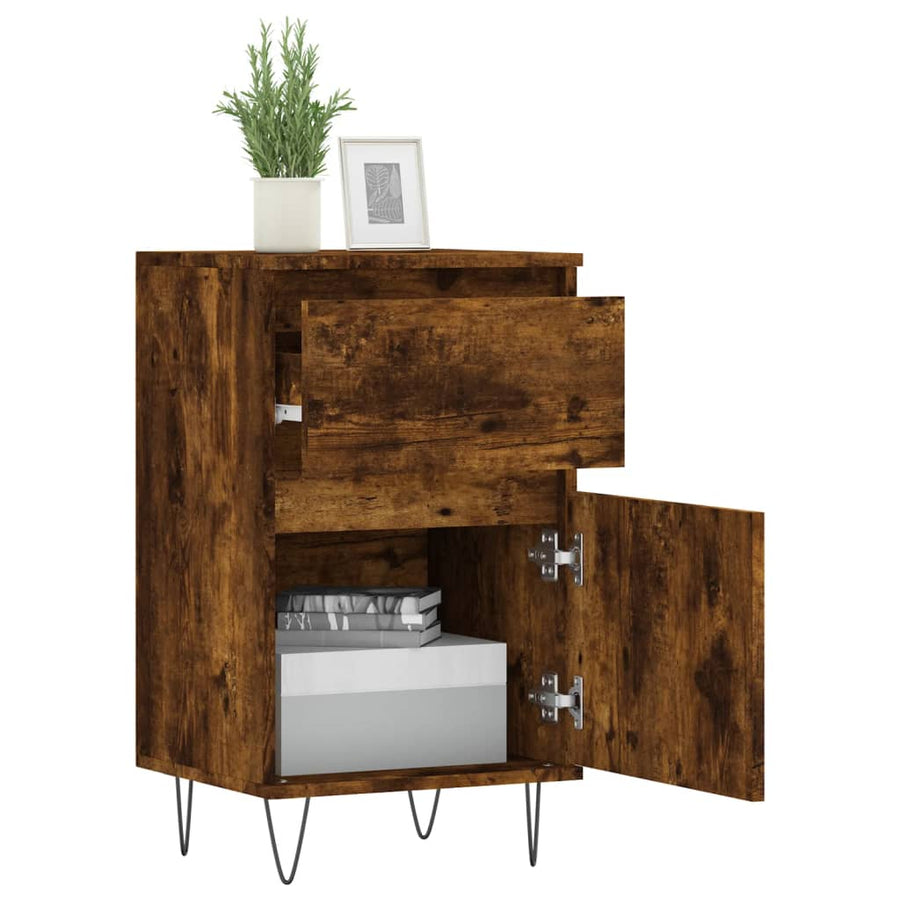 Dressoirs 2 St 40X35X70 Cm Bewerkt Hout Gerookt Eikenkleurig