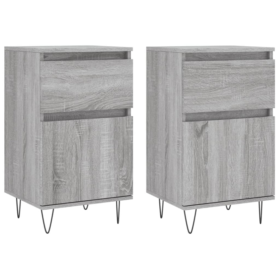 Dressoirs 2 St 40X35X70 Cm Bewerkt Hout Grijs Sonoma