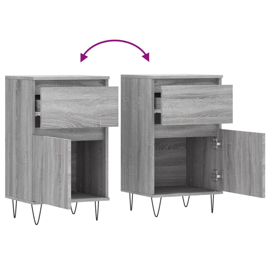 Dressoirs 2 St 40X35X70 Cm Bewerkt Hout Grijs Sonoma