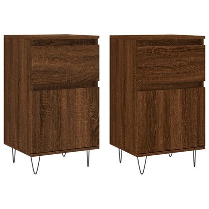 Dressoirs 2 St 40X35X70 Cm Bewerkt Hout Bruin Eikenkleur