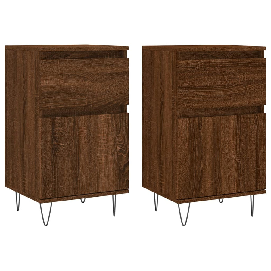 Dressoirs 2 St 40X35X70 Cm Bewerkt Hout Bruin Eikenkleur