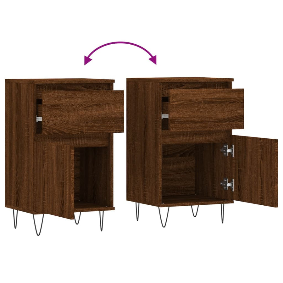 Dressoirs 2 St 40X35X70 Cm Bewerkt Hout Bruin Eikenkleur