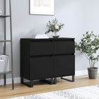 Sideboards 2 pcs 40x35x70 cm engineered wood black