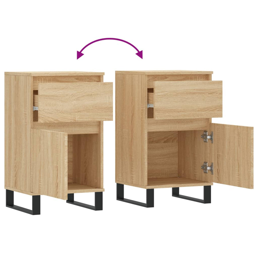 Dressoir 40X35X70 Cm Bewerkt Hout Kleurig 1 Sonoma eiken