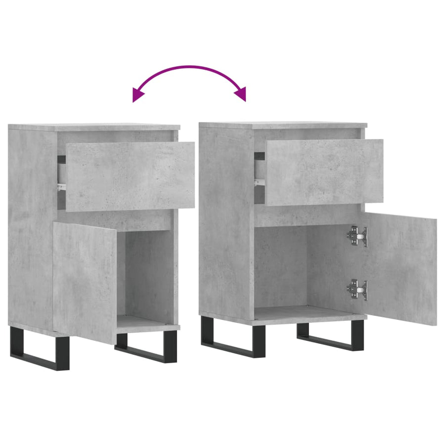 Dressoir 40X35X70 Cm Bewerkt Hout 1 Betongrijs