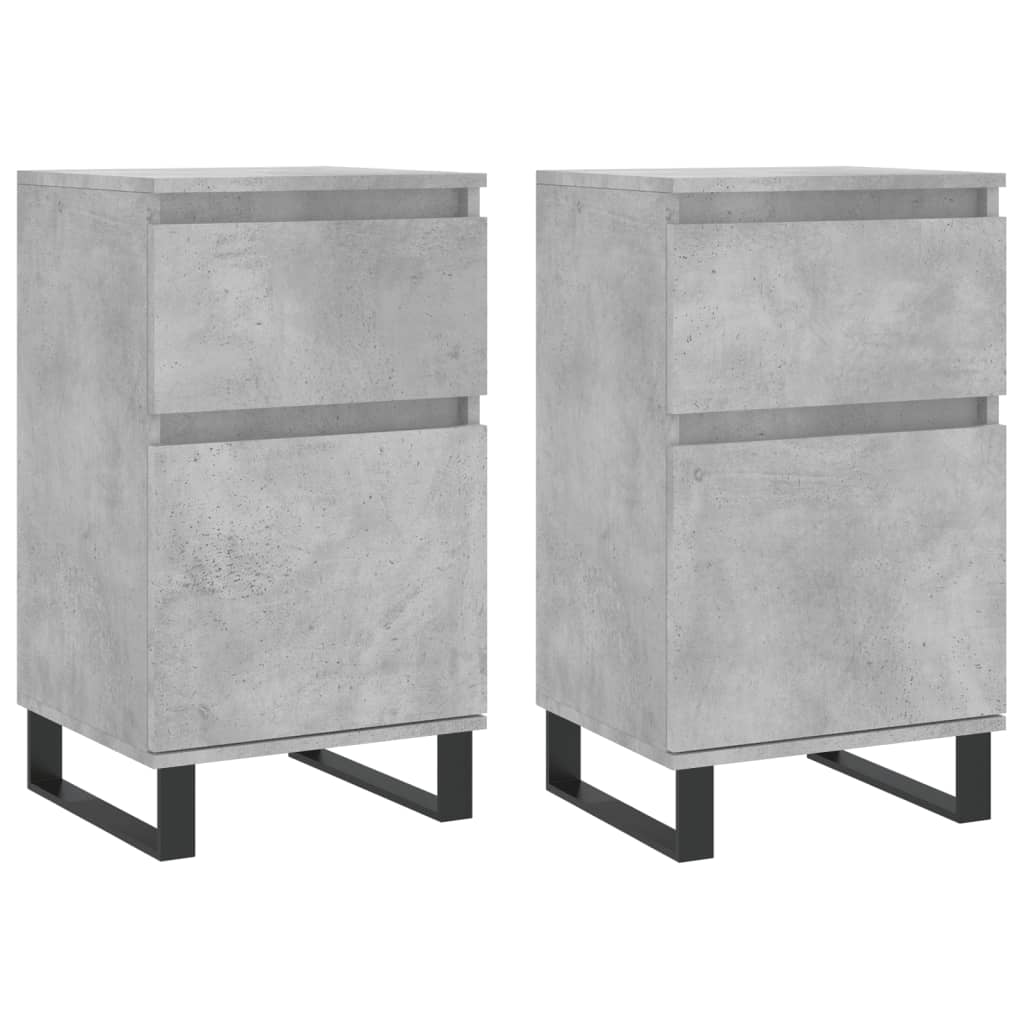 Dressoirs 2 St 40X35X70 Cm Bewerkt Hout Betongrijs