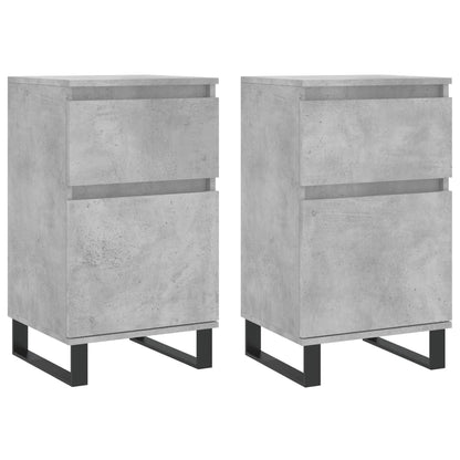 Dressoirs 2 St 40X35X70 Cm Bewerkt Hout Betongrijs