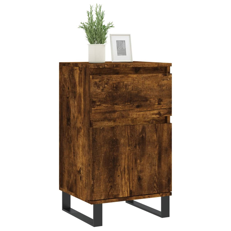 Dressoir 40X35X70 Cm Bewerkt Hout Gerookt Eikenkleurig