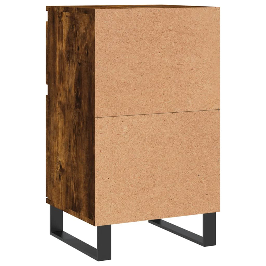 Dressoir 40X35X70 Cm Bewerkt Hout Gerookt Eikenkleurig