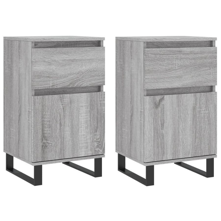 Dressoirs 2 St 40X35X70 Cm Bewerkt Hout Grijs Sonoma