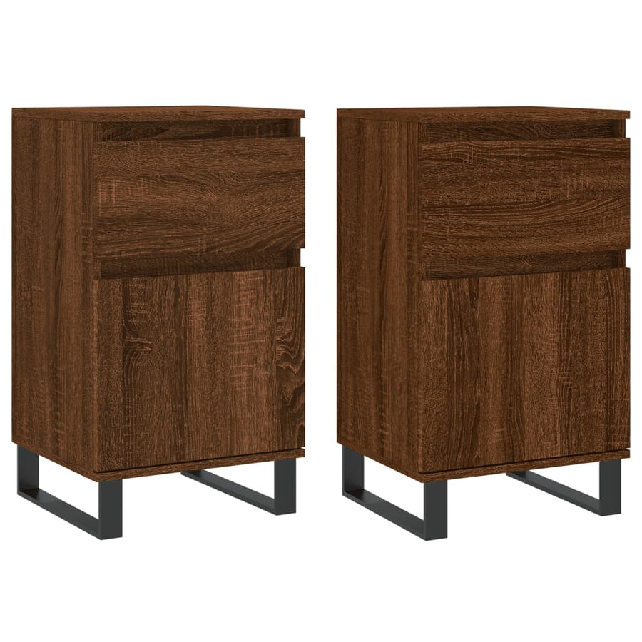 Dressoirs 2 St 40X35X70 Cm Bewerkt Hout Bruin Eikenkleur