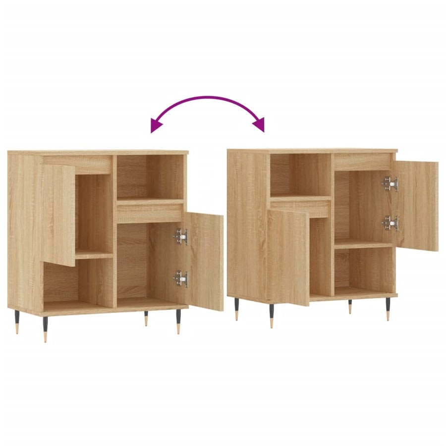 Dressoir 60x35x70 cm bewerkt hout sonoma eikenkleurig
