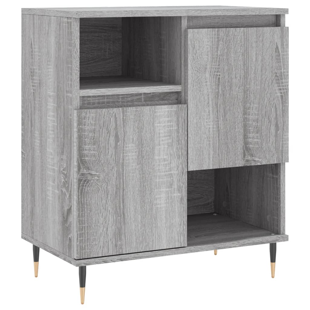 Dressoir 60X30X75 Cm Bewerkt Hout Grijs Sonoma Eikenkleurig