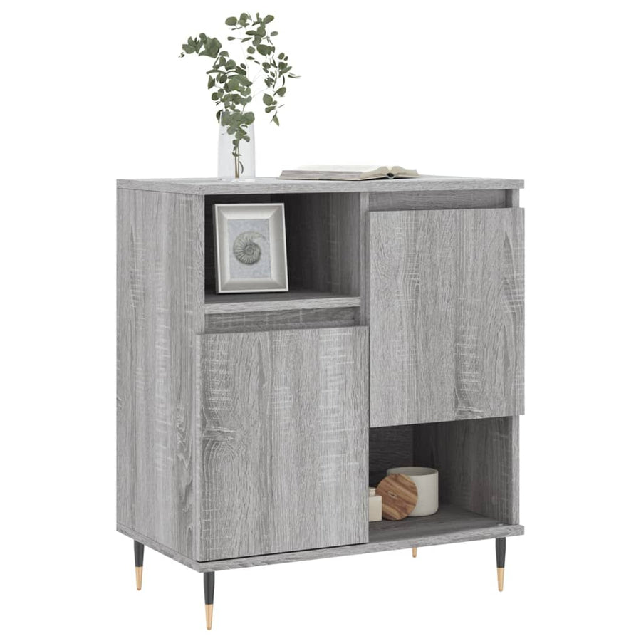 Dressoir 60X30X75 Cm Bewerkt Hout Grijs Sonoma Eikenkleurig