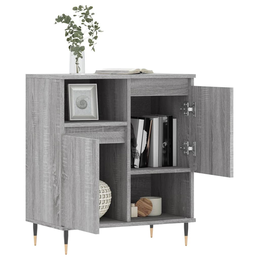 Dressoir 60X30X75 Cm Bewerkt Hout Grijs Sonoma Eikenkleurig