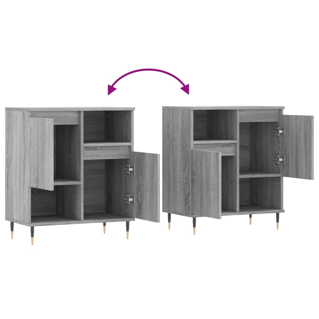 Dressoir 60X30X75 Cm Bewerkt Hout Grijs Sonoma Eikenkleurig
