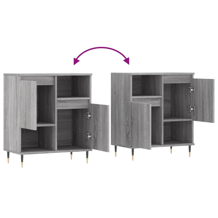 Dressoir 60X30X75 Cm Bewerkt Hout Grijs Sonoma Eikenkleurig