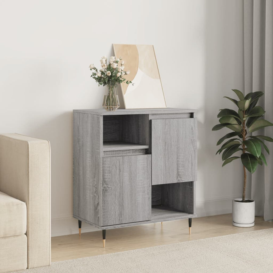Dressoir 60X30X75 Cm Bewerkt Hout Grijs Sonoma Eikenkleurig