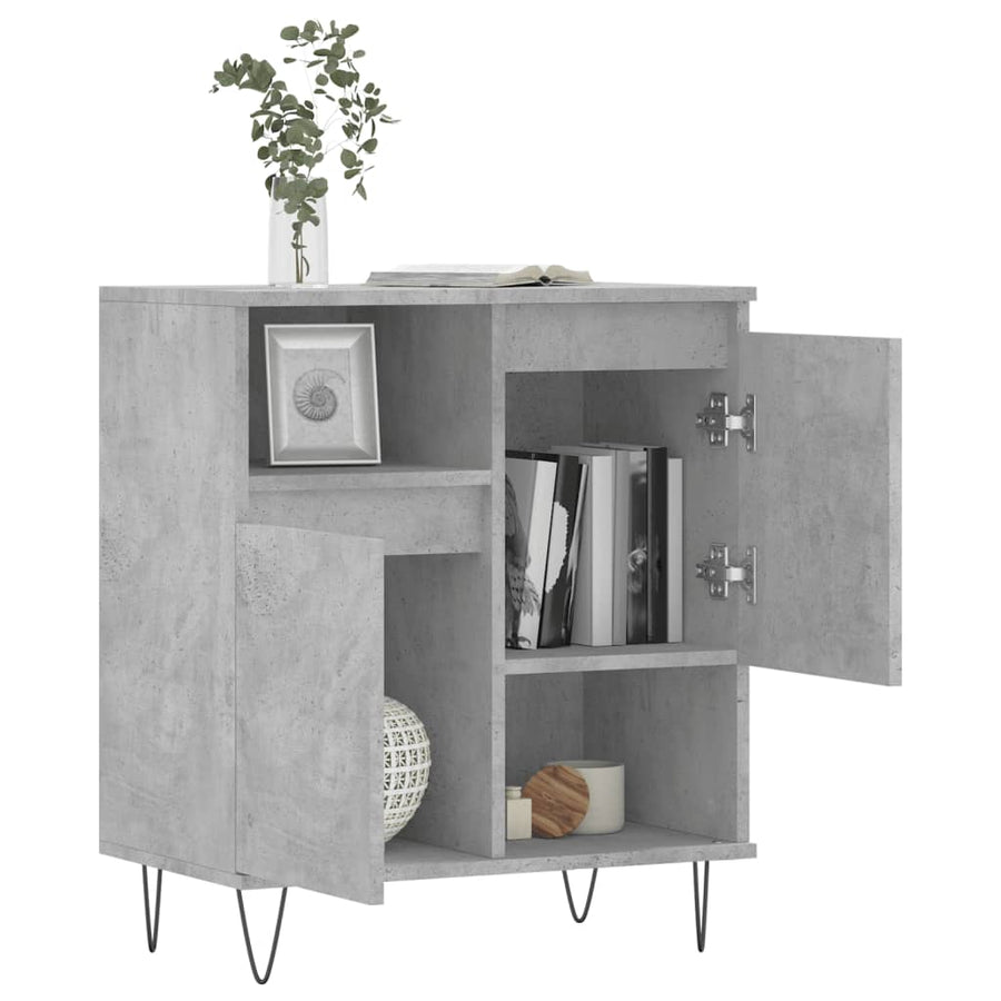 Dressoir 60X35X70 Cm Bewerkt Hout Betongrijs