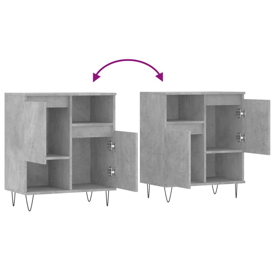 Dressoir 60X35X70 Cm Bewerkt Hout Betongrijs